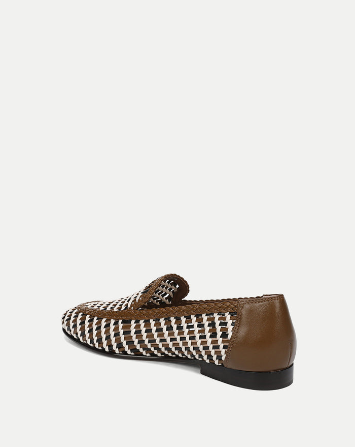 Veronica Beard Prilla Woven Leather Loafer - Brown Multi