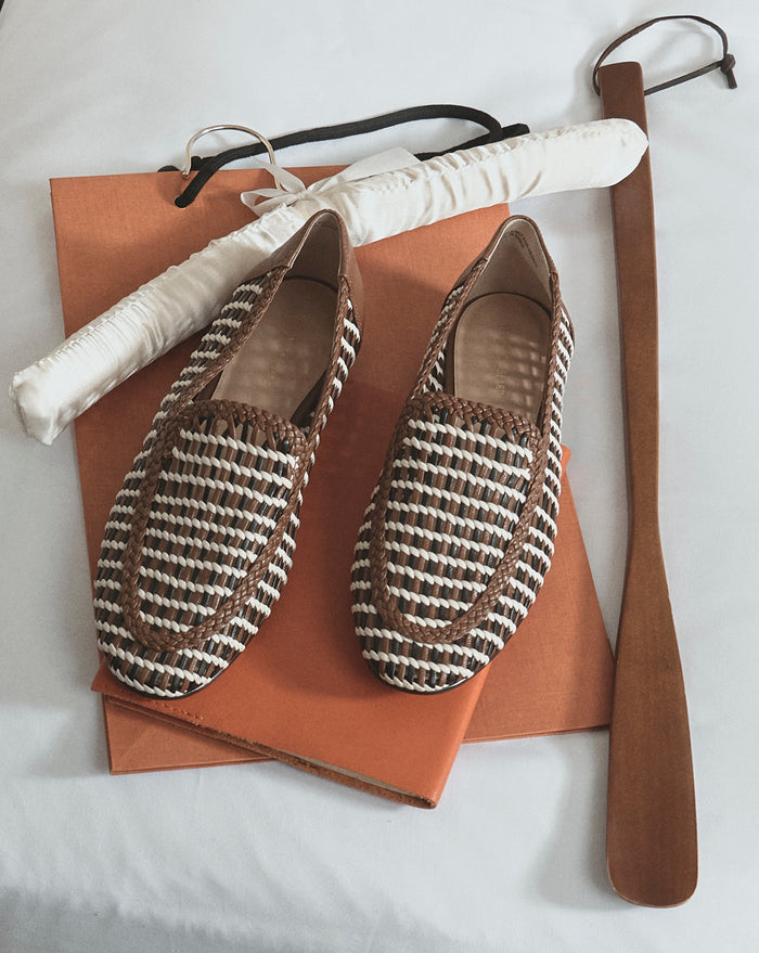 Veronica Beard Prilla Woven Leather Loafer - Brown Multi