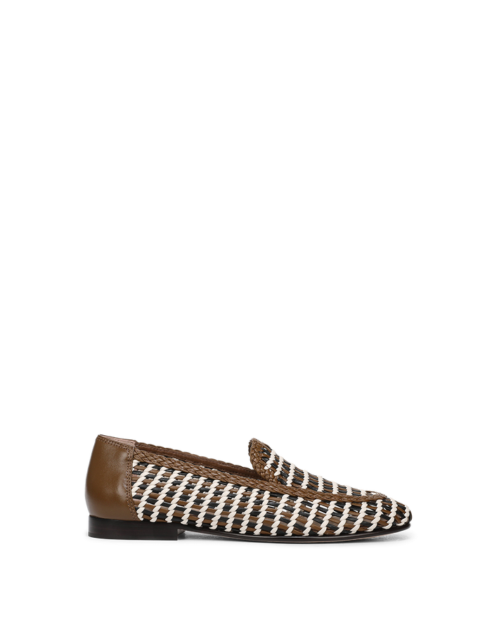 Veronica Beard Prilla Woven Leather Loafer - Brown Multi