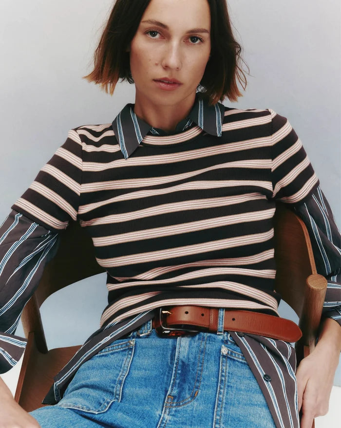 Pruitt Striped Ribbed T-Shirt