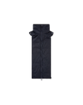 Veronica Beard Navy quilted nylon scarf with high collar and zipper.