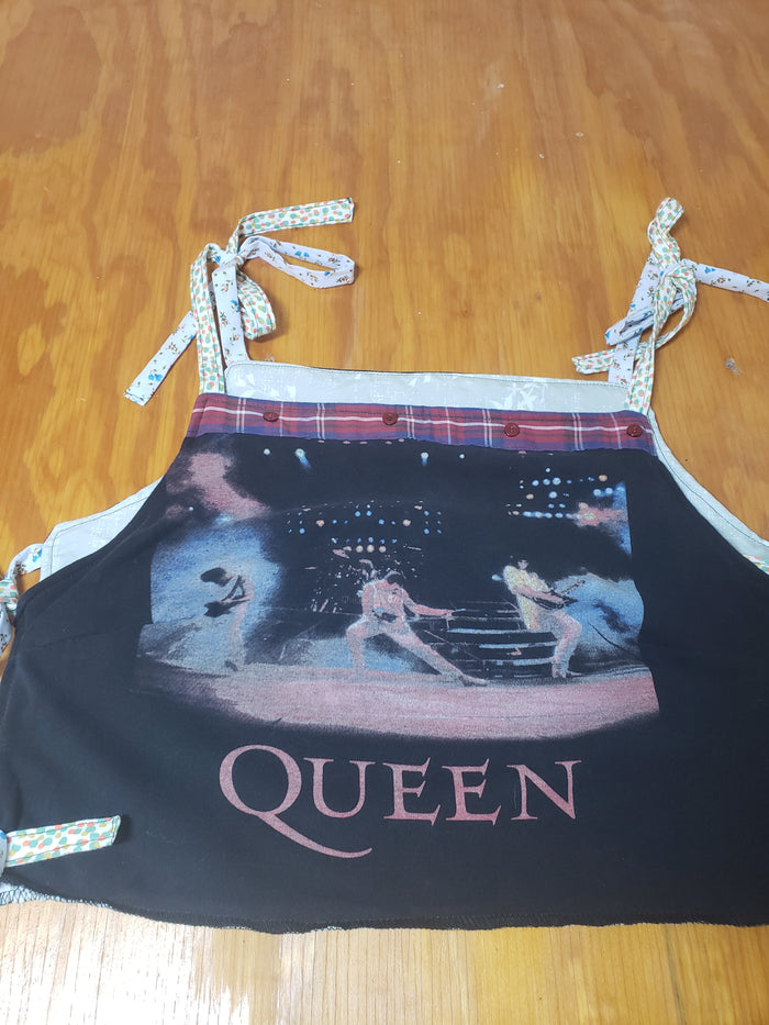 Queen Custom Halter Top | Plaid Back & Adjustable Strings