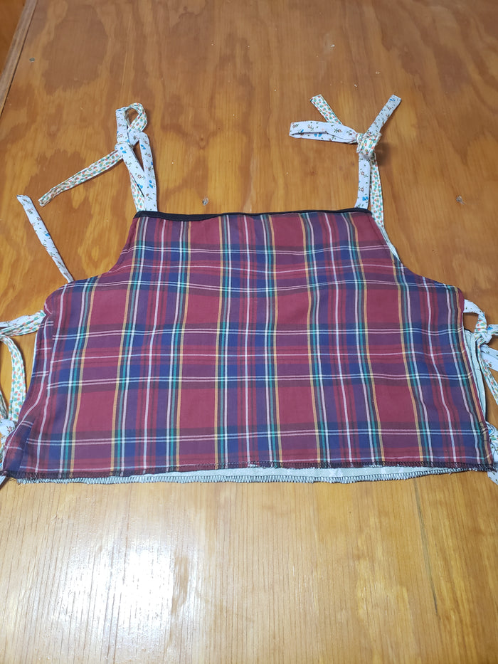 Queen Custom Halter Top | Plaid Back & Adjustable Strings