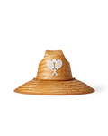 Veronica Beard Racquet Straw Hat Brown/White