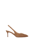 Veronica Beard Rashida Woven Slingback Heel - Chestnut