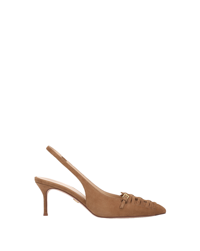 Veronica Beard Rashida Woven Slingback Heel - Chestnut