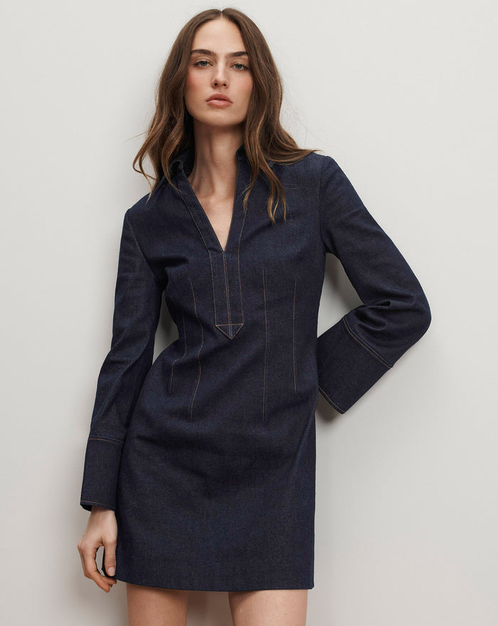 Veronica Beard Raymond Denim Mini Dress - Midnight Wash