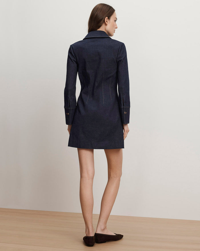 Veronica Beard Raymond Denim Mini Dress - Midnight Wash
