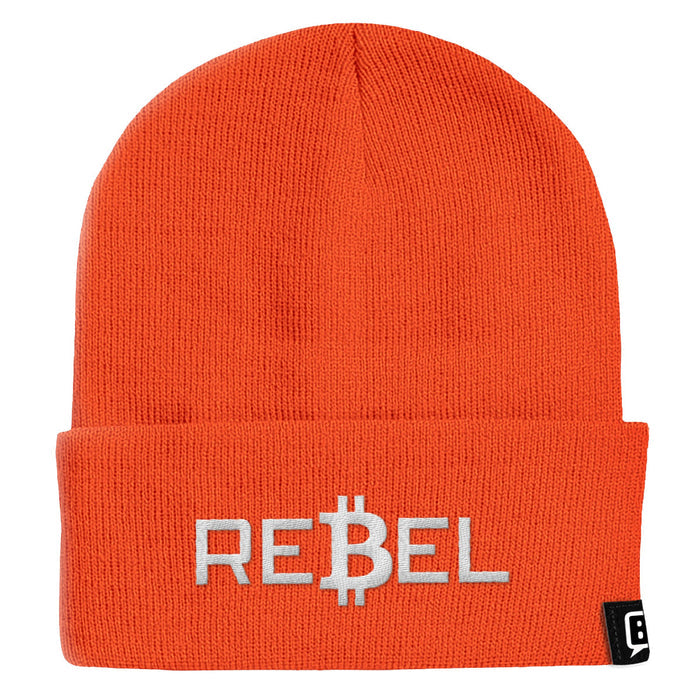 Rebel Bitcoin Beanies - BustedTees.com