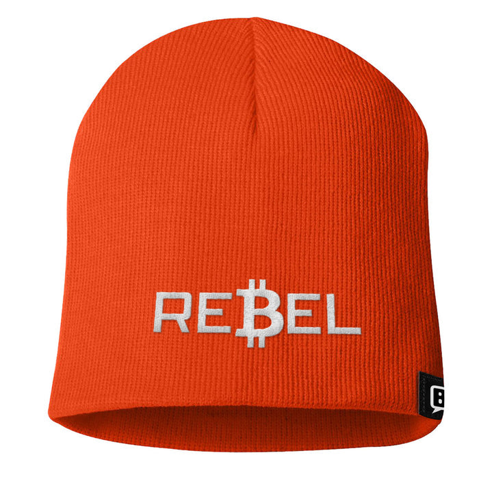 Rebel Bitcoin Beanies - BustedTees.com
