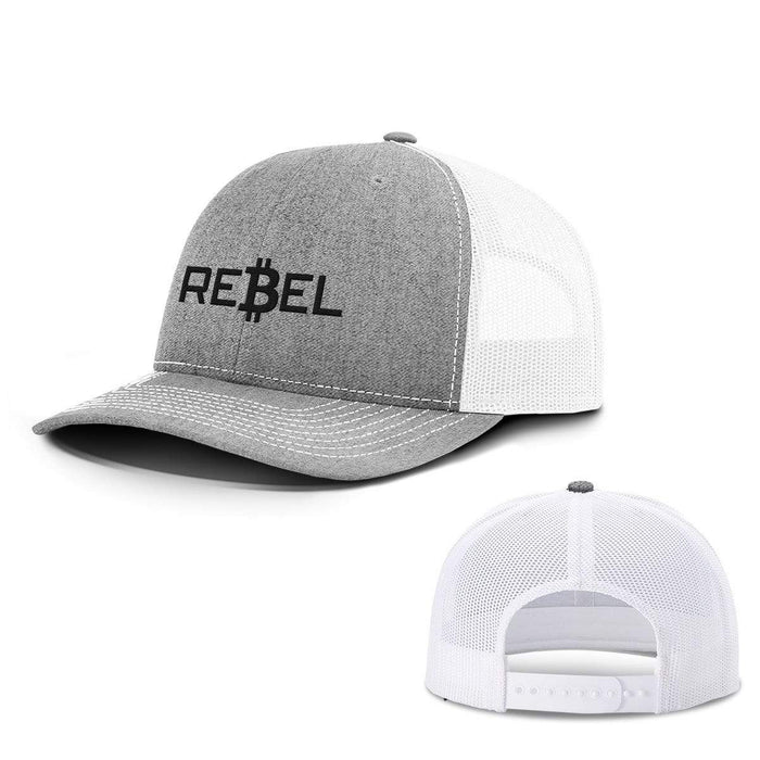 SunFrog-Busted Hats Snapback / Heather and White / One Size Rebel Bitcoin Hats