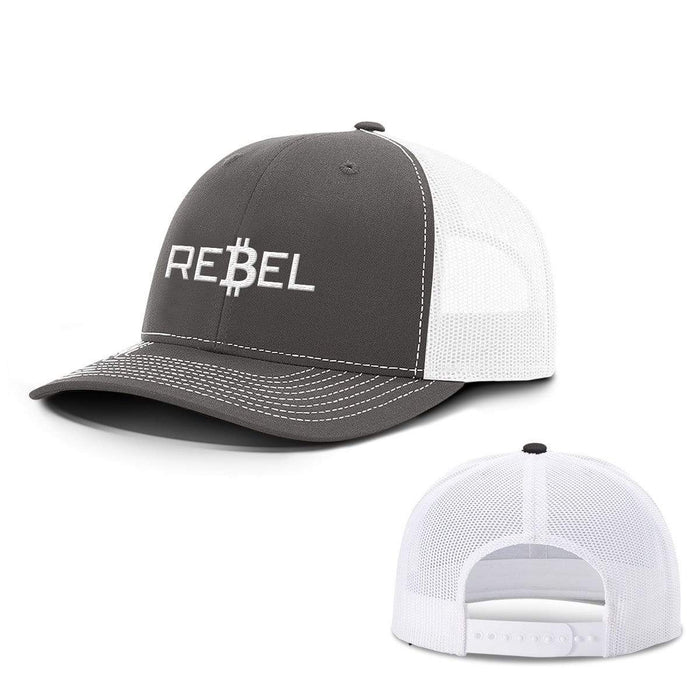 SunFrog-Busted Hats Snapback / Charcoal and White / One Size Rebel Bitcoin Hats