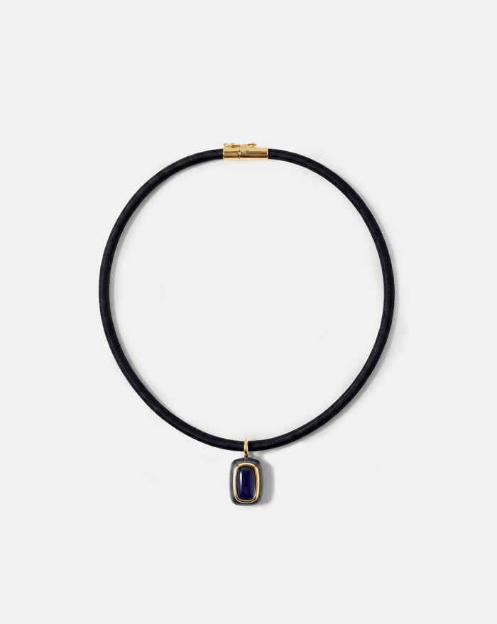 Veronica Beard Rectangle Doublet Pendant Necklace - Blue