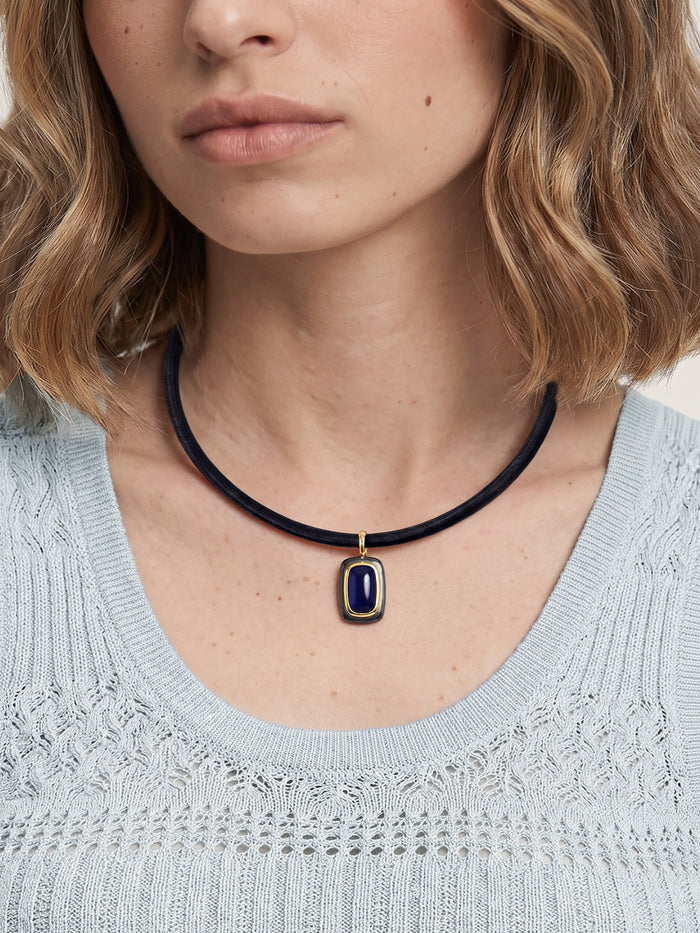 Rectangle Doublet Pendant Necklace