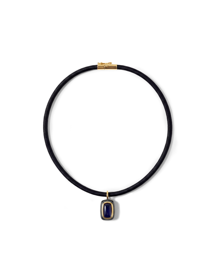 Veronica Beard Rectangle Doublet Pendant Necklace - Blue