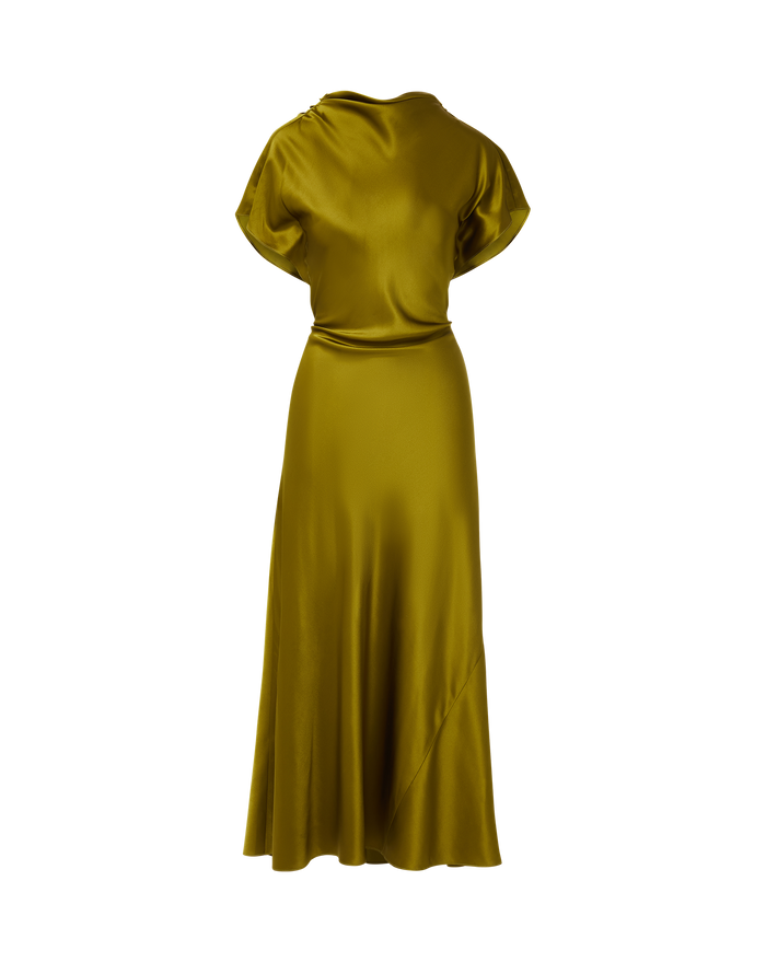Veronica Beard Redgrave Silk Midi Dress - Moss