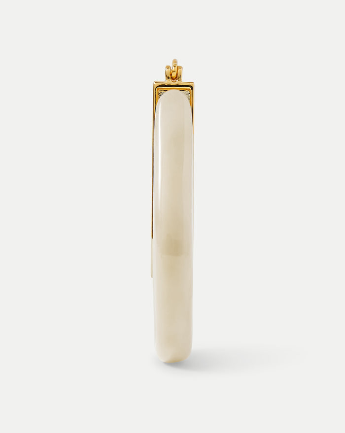 Veronica Beard Resin Drop Hoop Earring - Ivory