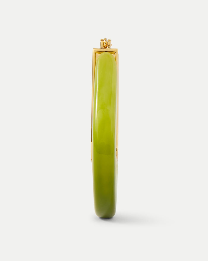 Veronica Beard Resin Drop Hoop Earring - Light Pistachio