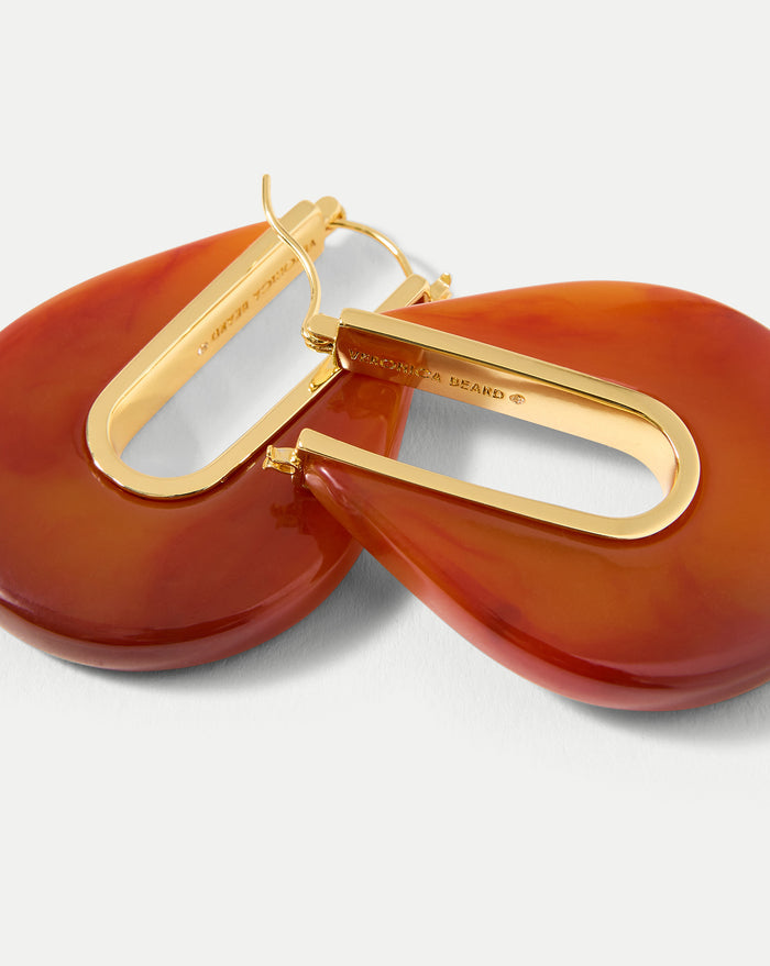Veronica Beard Resin Drop Hoop Earring