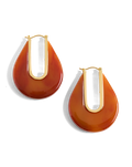Veronica Beard Resin Drop Hoop Earring Rust