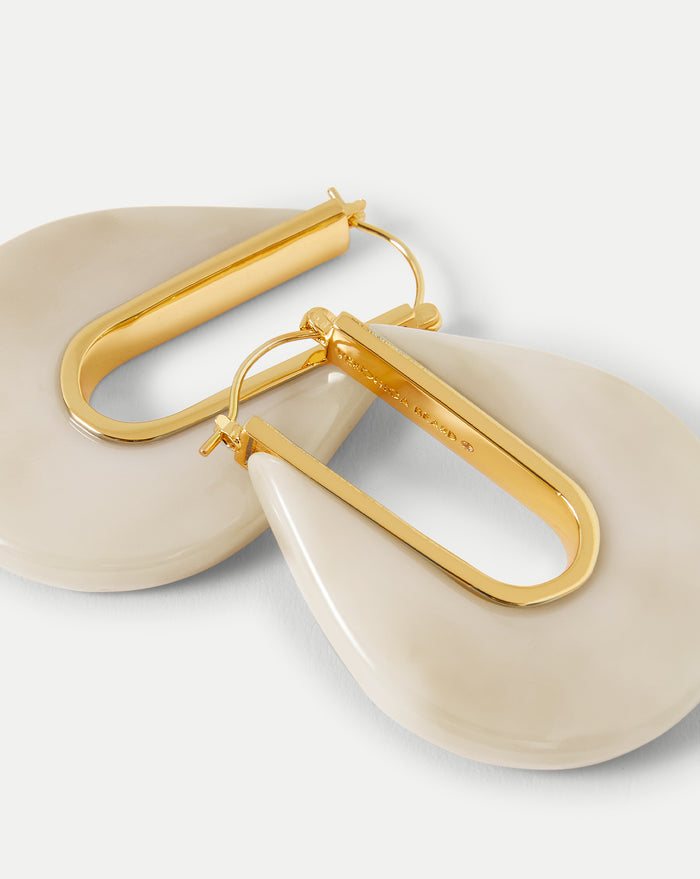 Veronica Beard Resin Drop Hoop Earring - Ivory