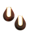 Veronica Beard Resin Drop Hoop Earring Chocolate