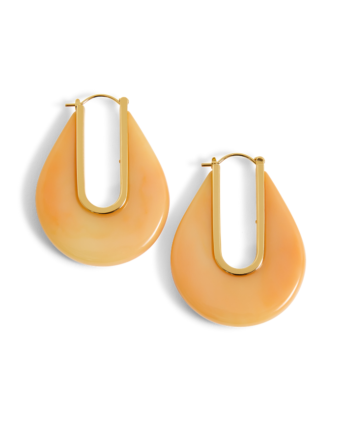Veronica Beard Resin Drop Hoop Earring Sherbert