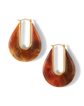 Veronica Beard Resin Drop Hoop Earrings Tortoise