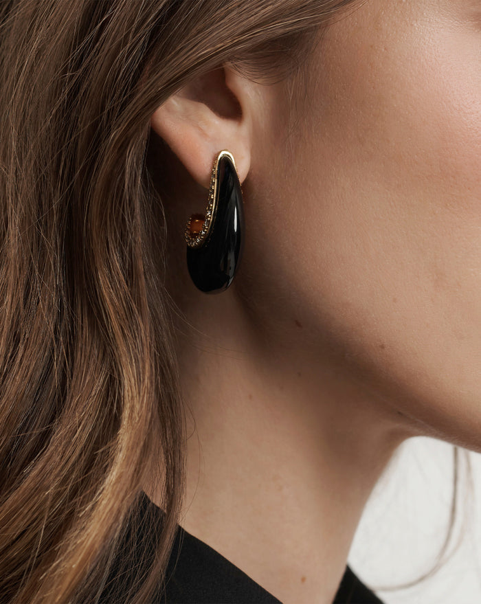 Veronica Beard Resin J-Hoop Earring