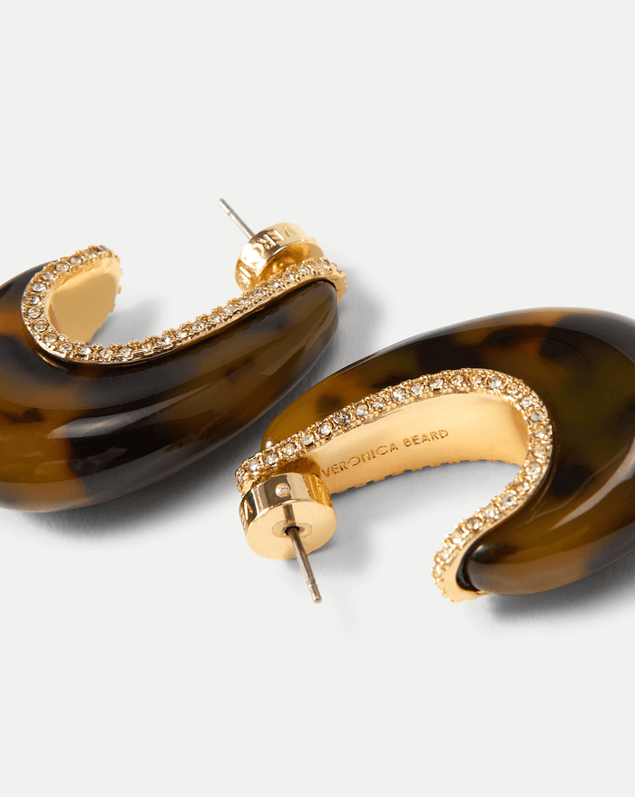 Veronica Beard Resin J-Hoop Earring