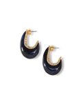 Veronica Beard Resin J-Hoop Earring Navy