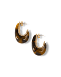 Veronica Beard Resin J-Hoop Earring Tortoise