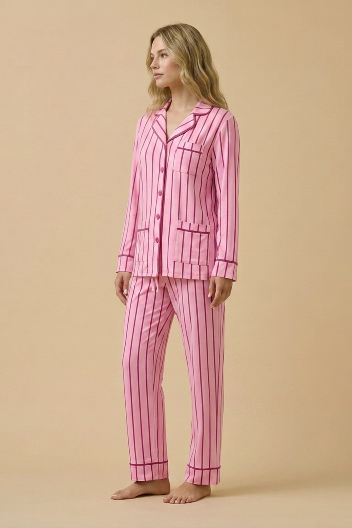 Rethink Breast Cancer x KIP Luxe Stretch Cotton Pajama Set