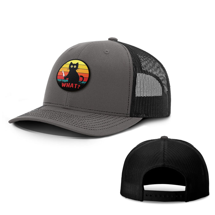Retro Murderous Cat Patch Hats - BustedTees.com