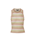 Veronica Beard Rhett Crochet Tank Top - Deep Ochre Dove Multi