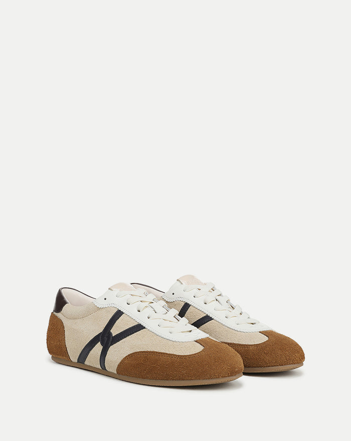 Veronica Beard Riviera Suede Sneaker - Sand/Hazelwood
