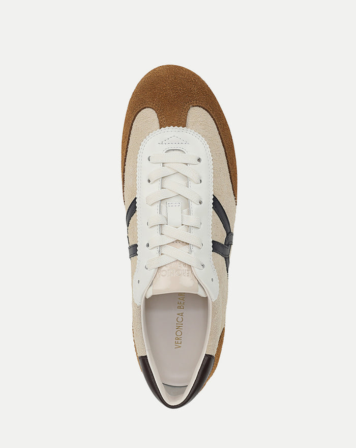 Veronica Beard Riviera Suede Sneaker - Sand/Hazelwood