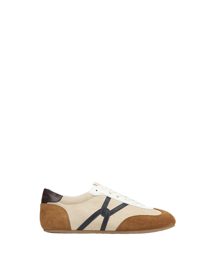 Veronica Beard Riviera Suede Sneaker - Sand/Hazelwood