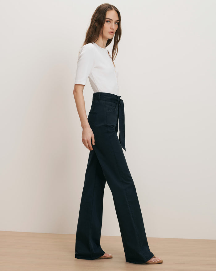 Veronica Beard Rosanna Wide-Leg Pant - Navy