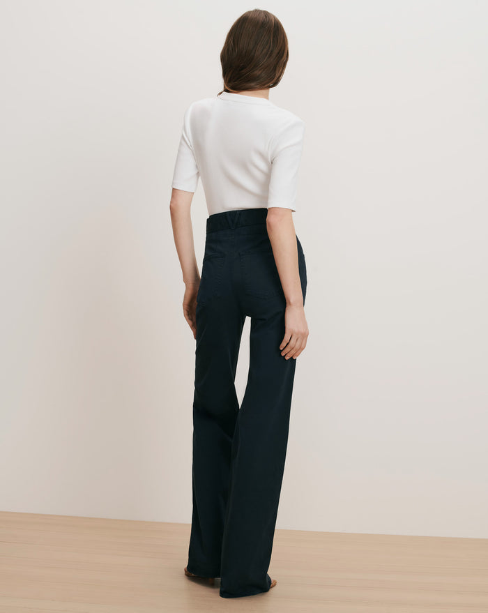 Veronica Beard Rosanna Wide-Leg Pant - Navy