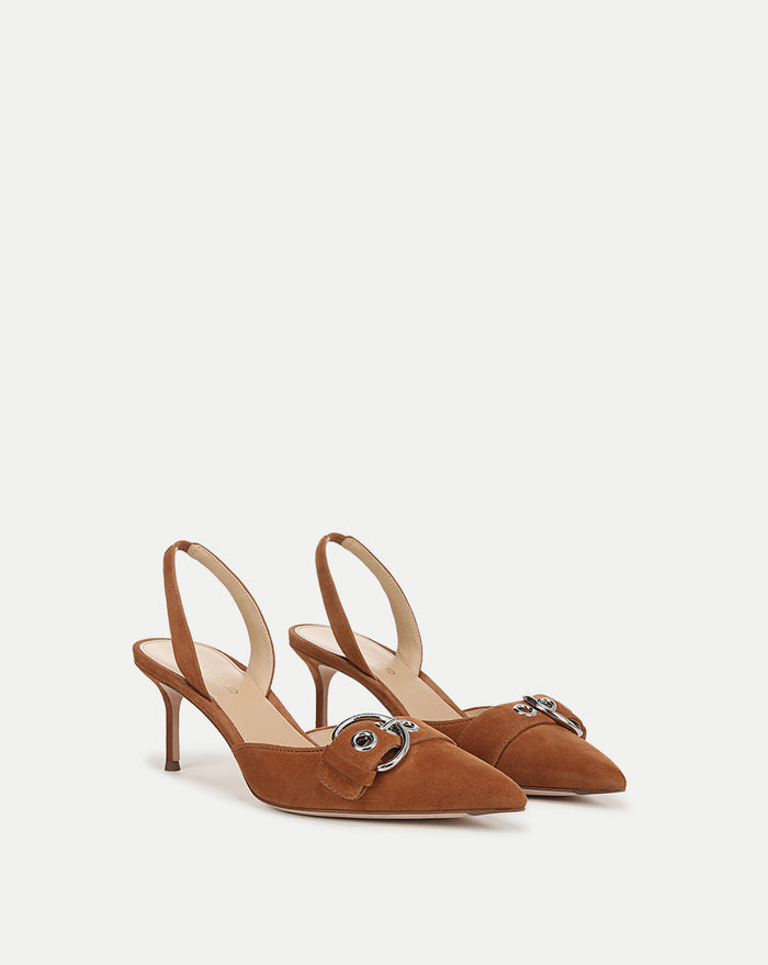 Veronica Beard Roxy Suede Slingback Pump - Hazelwood