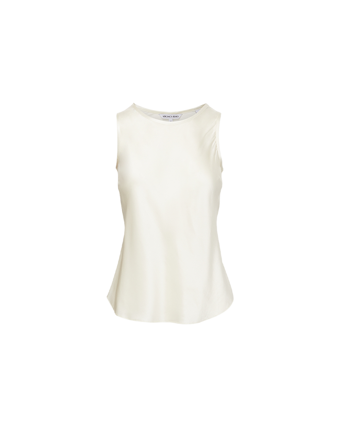 Veronica Beard Sabrina Stretch-Silk Tank - Ivory