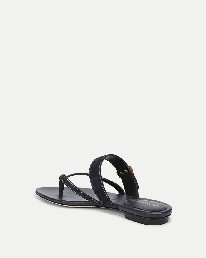 Veronica Beard Salva Dash Flat Sandal - Navy