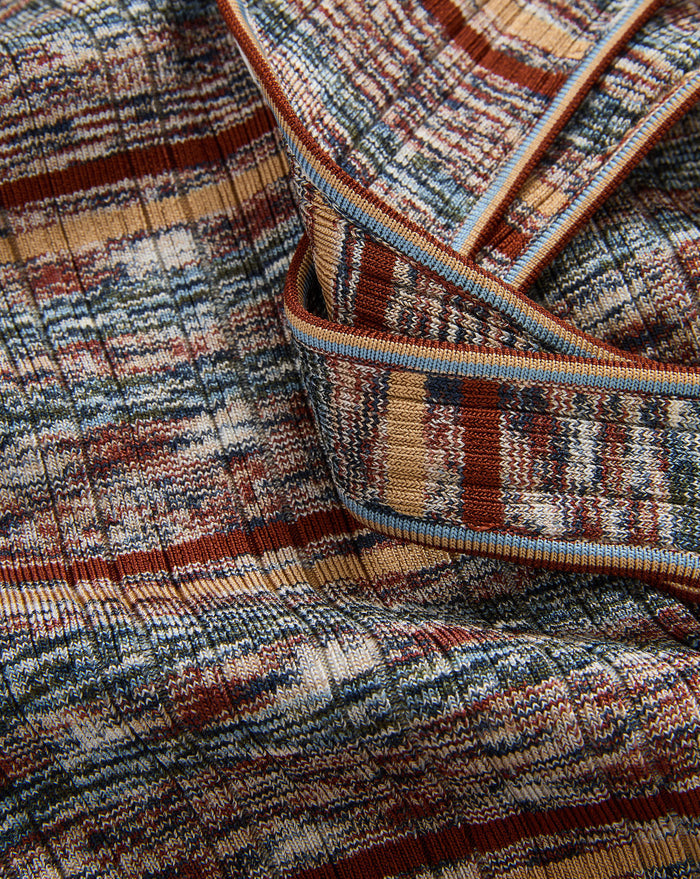 Veronica Beard Multicolor striped knit fabric with ribbed trim.
