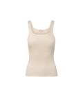 Veronica Beard Sandra Knit Tank Top - Off-White/Stone Khaki