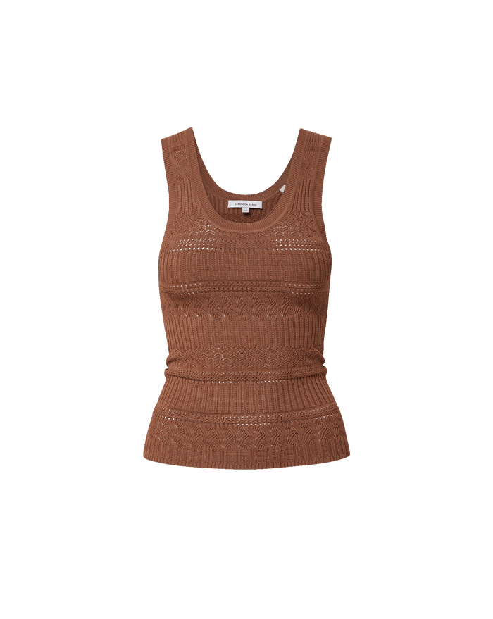 Veronica Beard Brown knit sweater tank top.