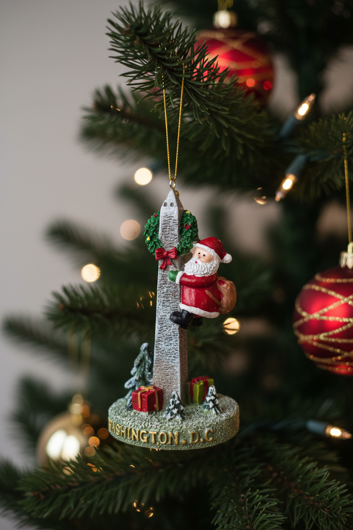 Santa Washington Monument Ornament