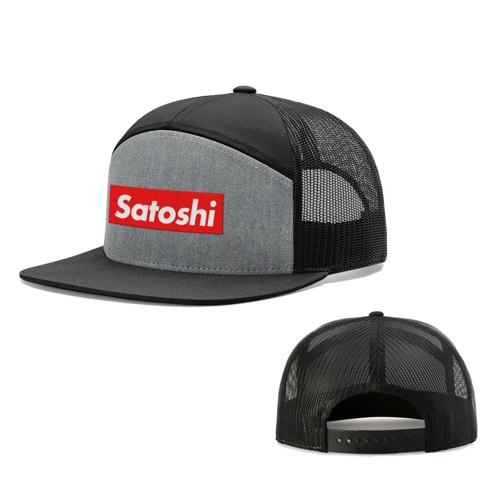 Seven-Panel Trucker Flatbill / Heather and Black / One Size