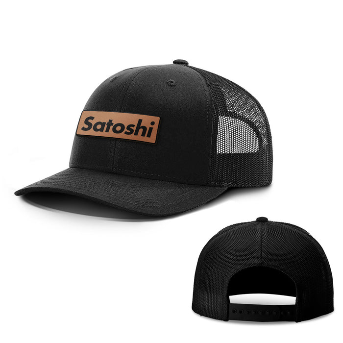 Satoshi Leather Patch Hats - BustedTees.com