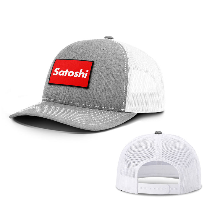 Satoshi Red Patch Hats - BustedTees.com